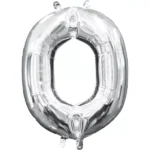 40" Helium foil gloss Silver Letter O balloon
