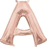 40" Helium foil gloss Rose gold Letter A balloon
