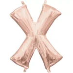 40" Helium foil gloss Rose gold Letter X balloon