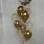 Elegant Balloons Bouquet with 24″ Clear with confetti Inflated