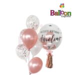 Customized bubble Balloon Bouquet- Rose Gold