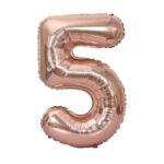 Number 5 Foil Balloon- Rose Gold