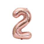 Number 2 Foil Balloon- Rose Gold
