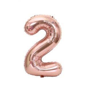 Number 2 Foil Balloon- Rose Gold