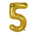 Number 5 Foil Balloon- Gold