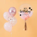 bloom this Balloon Pretty Pink-Helium Birthday Balloon Bouquet