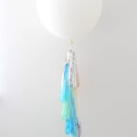 White Giant Balloon with Tassel Tail